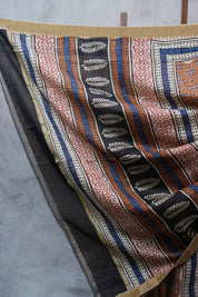 Orange HBP Cotton Silk Saree With Ghicha Border - SROCSS1064