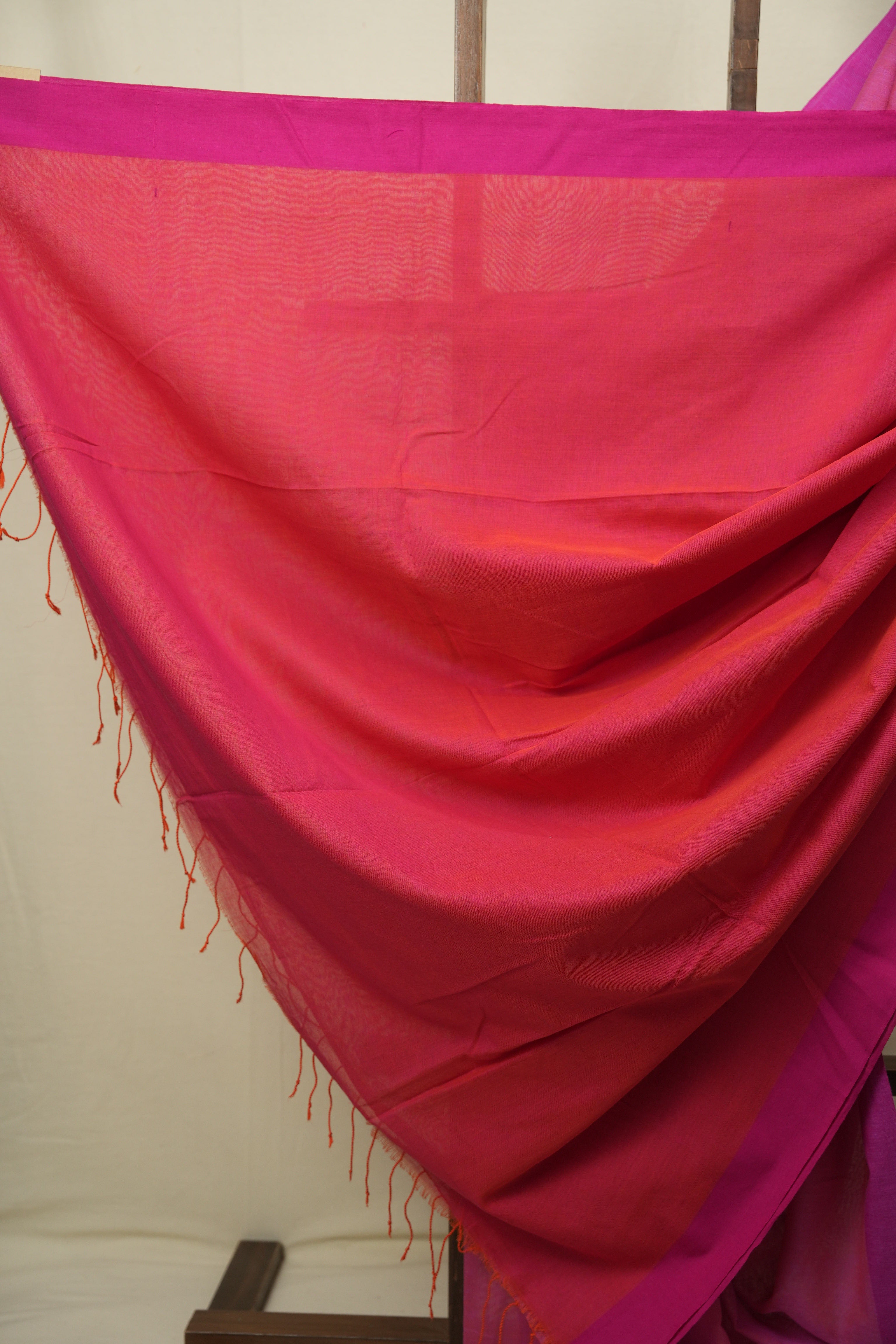 Dual Tone Pink Bengal Cotton Saree - SRDTPBCS195