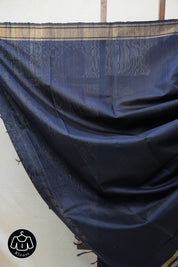 Midnight Blue Raw Silk Saree - SRMBRSS685
