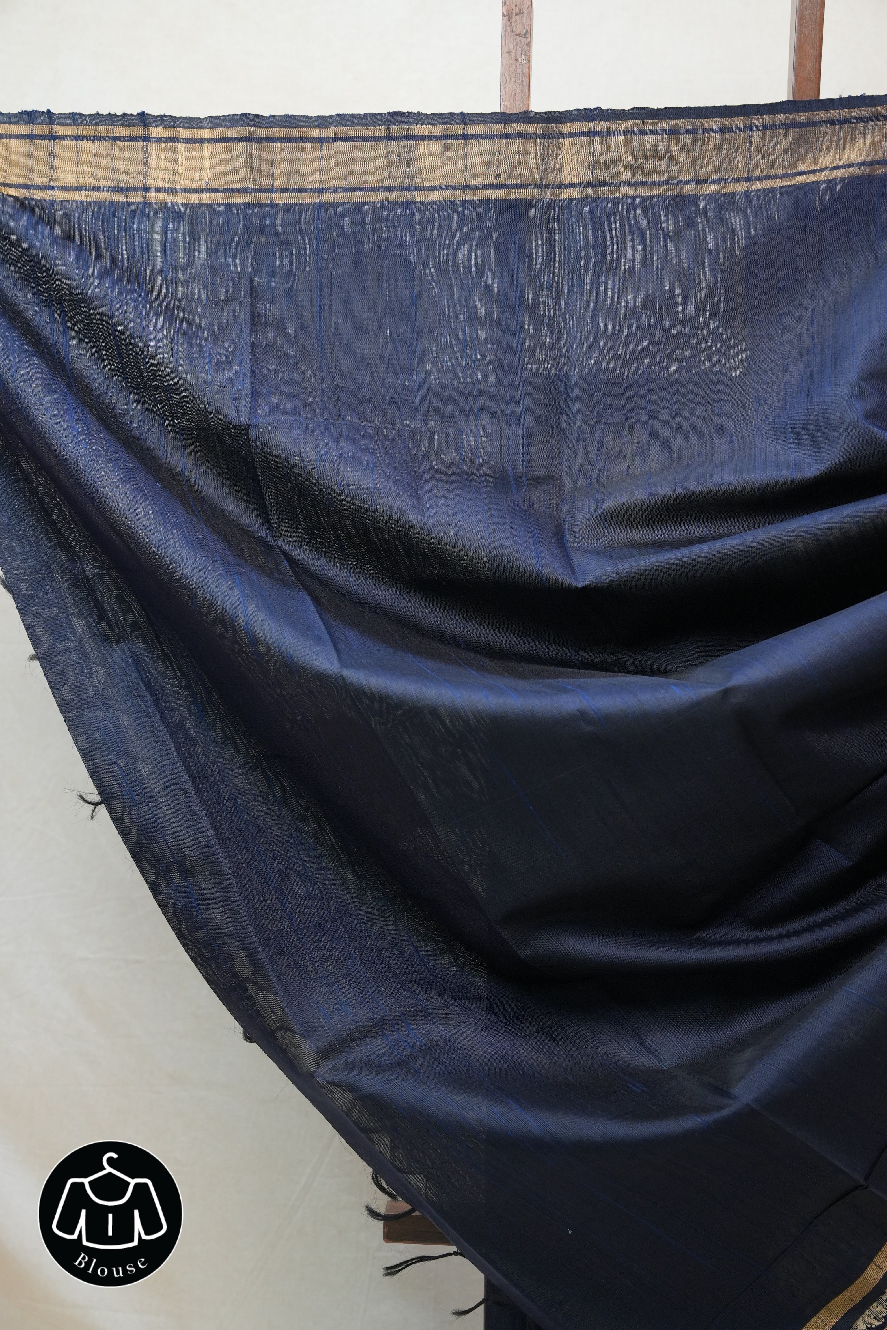 Midnight Blue Raw Silk Saree - SRMBRSS685