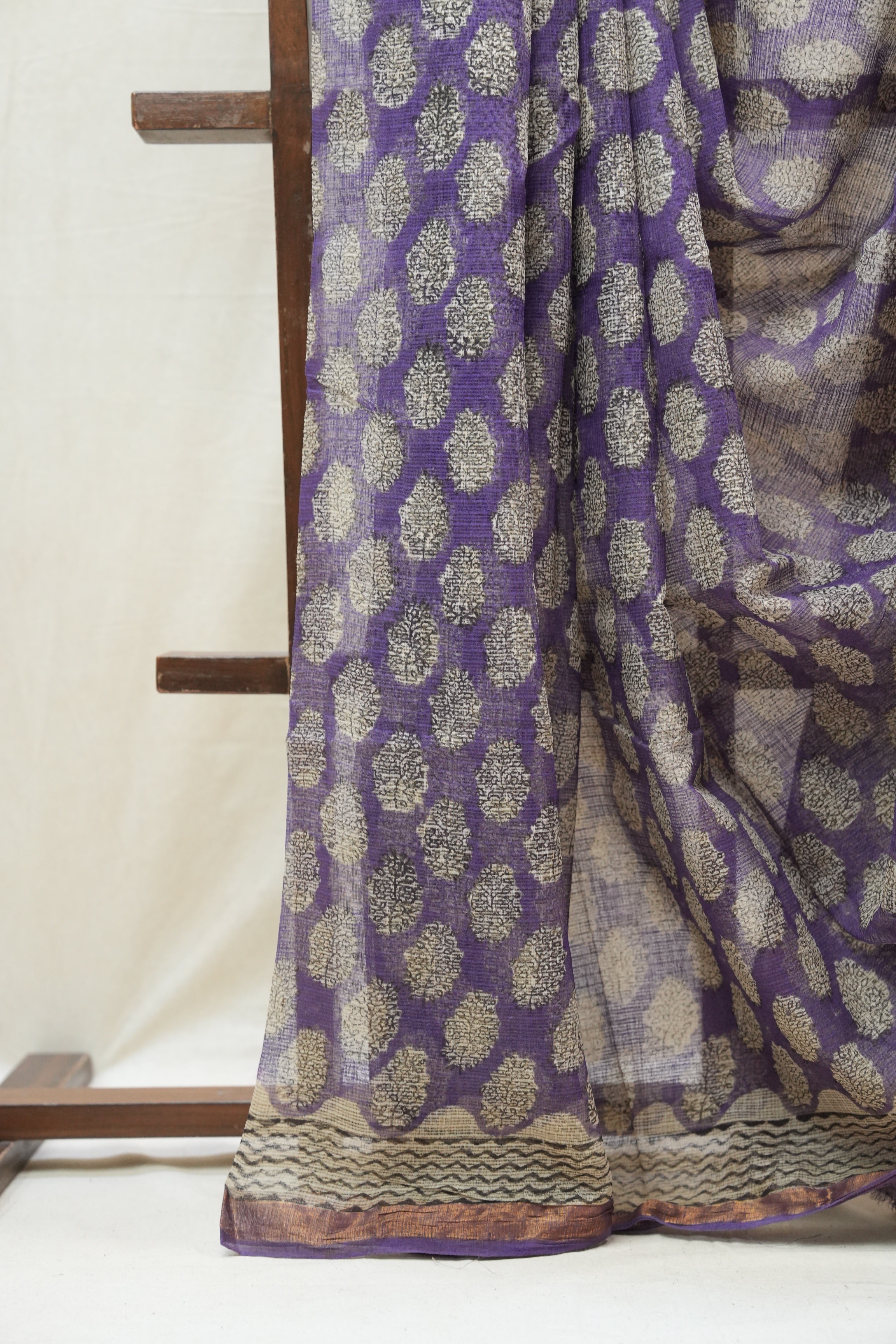 Purple HBP Kota Doria Saree - SRPKDS164