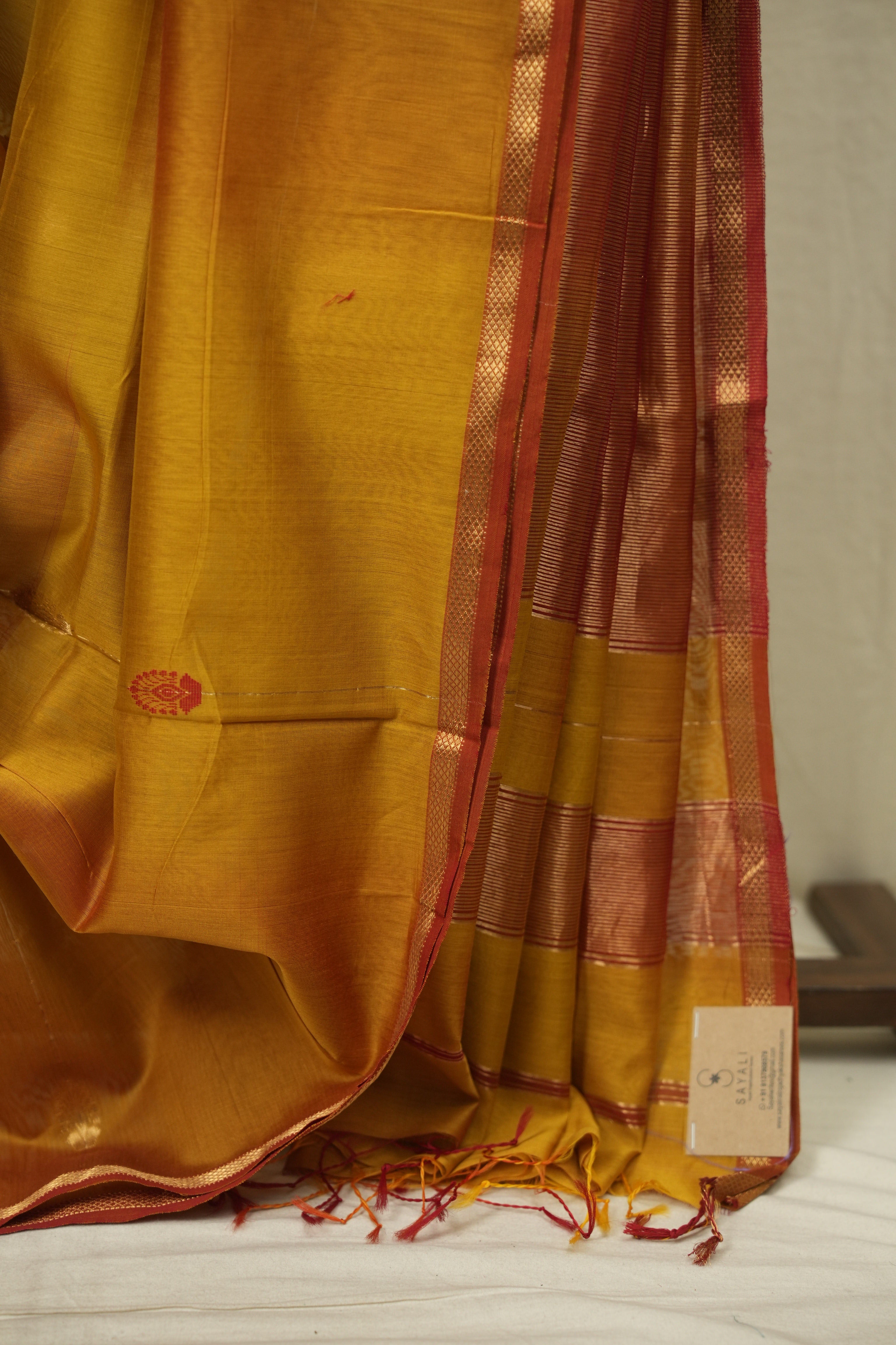 Mustard Maheshwari Saree - SRMMS1318