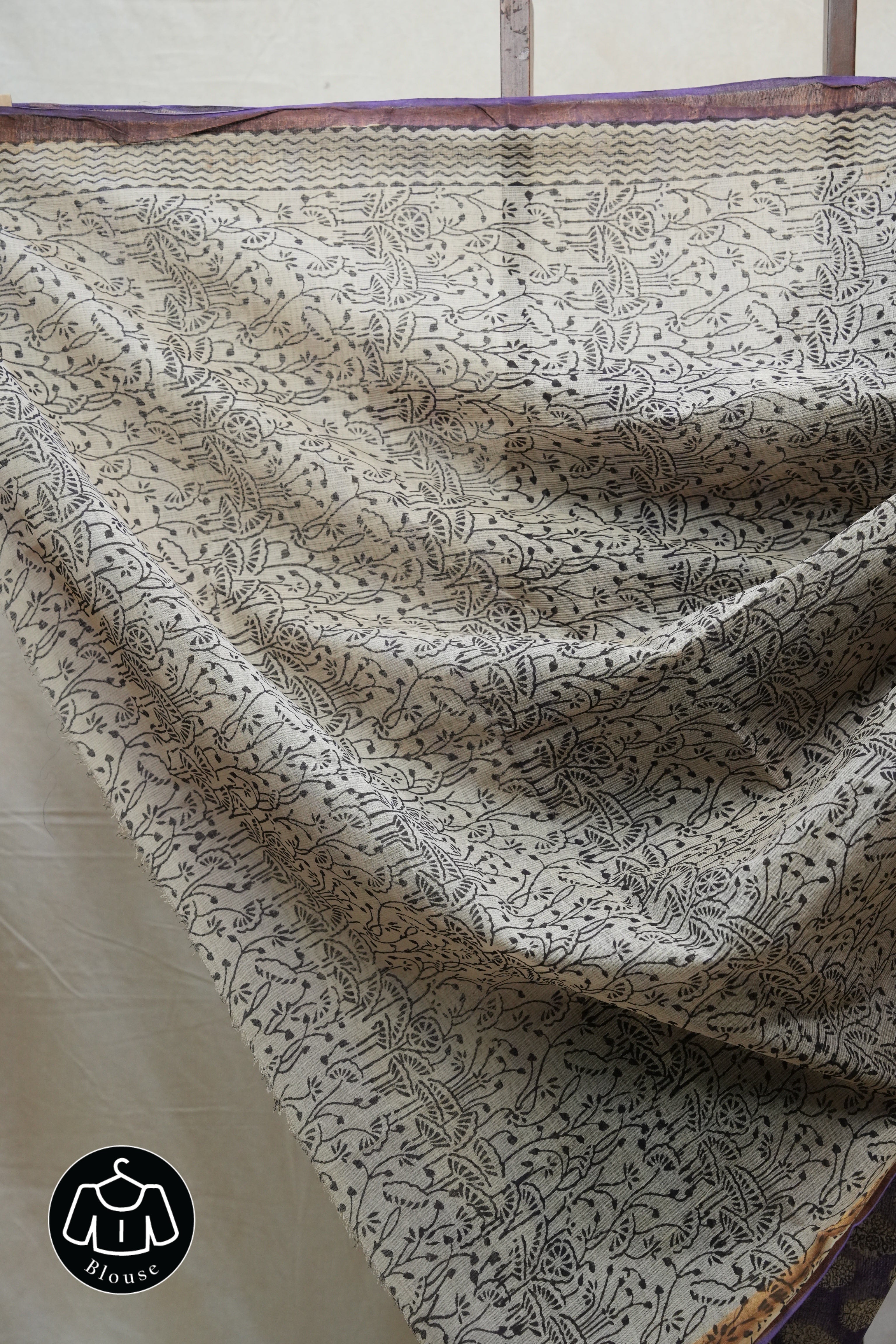 Purple HBP Kota Doria Saree - SRPKDS164