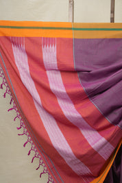 Mauve Cotton Ilkal Saree  - SRMCIS682
