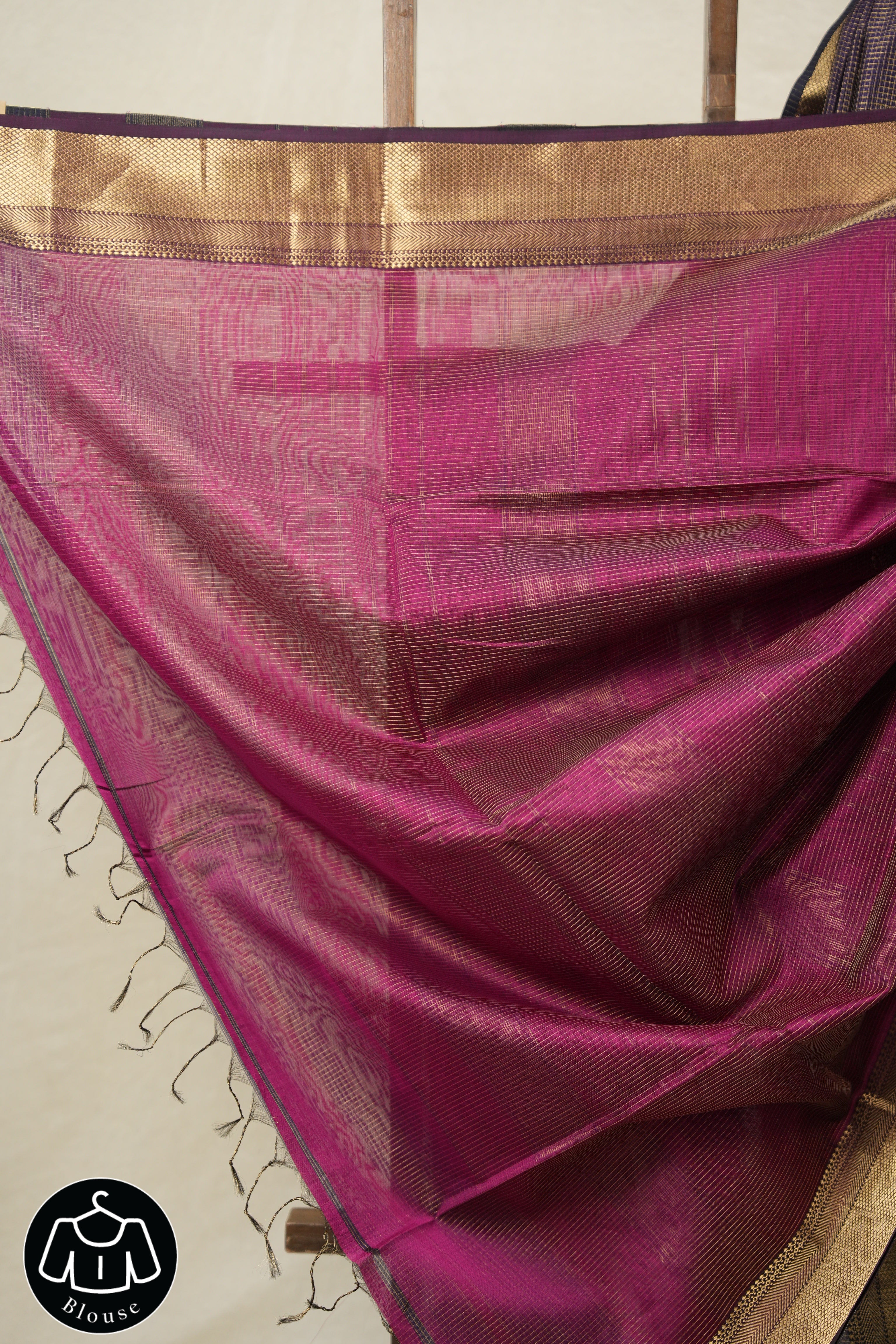 Purple Maheshwari Tissue Saree - SRPMTS654