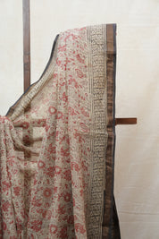 Cream HBP Kota Doria Saree - SRCKDS160