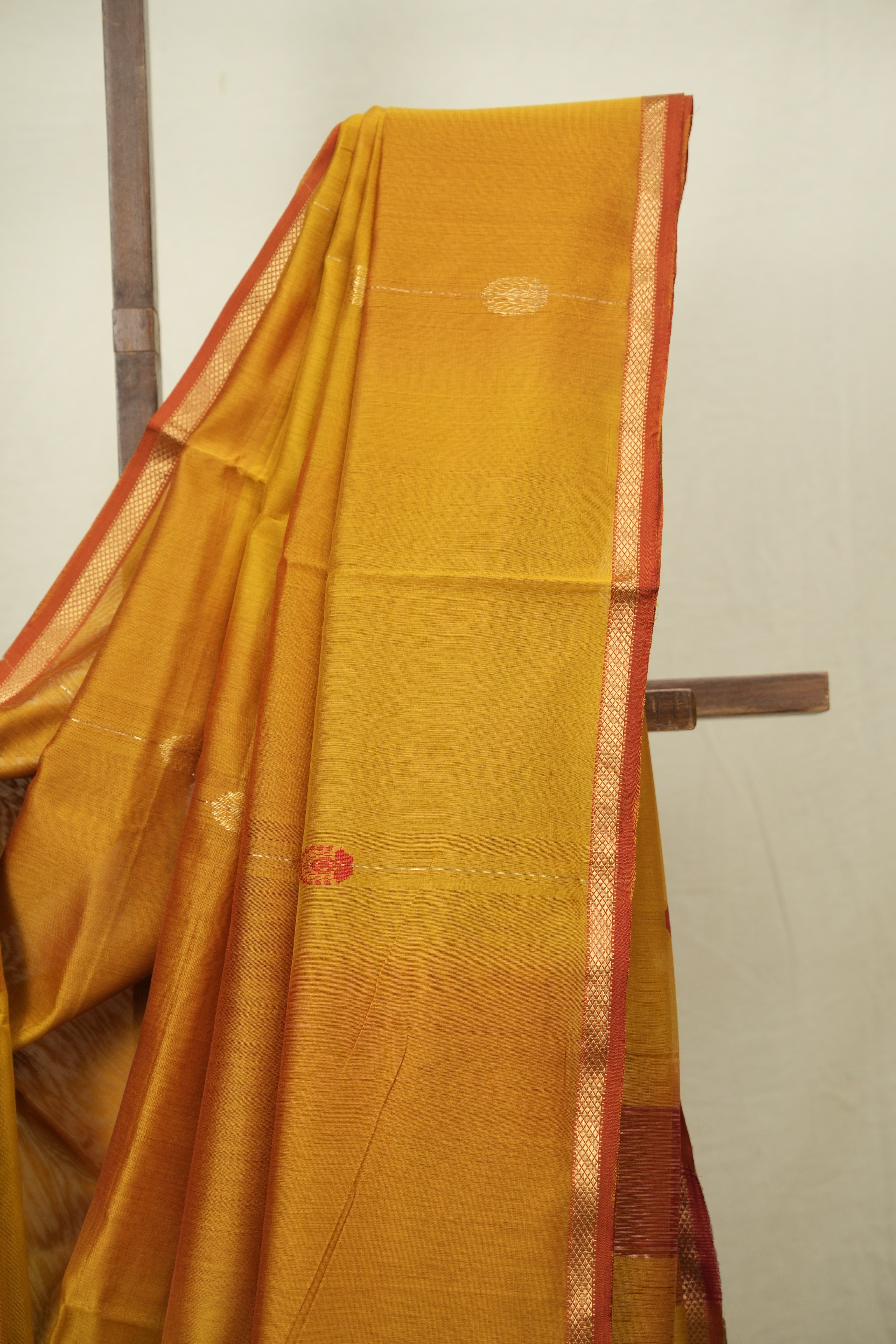 Mustard Maheshwari Saree - SRMMS1318