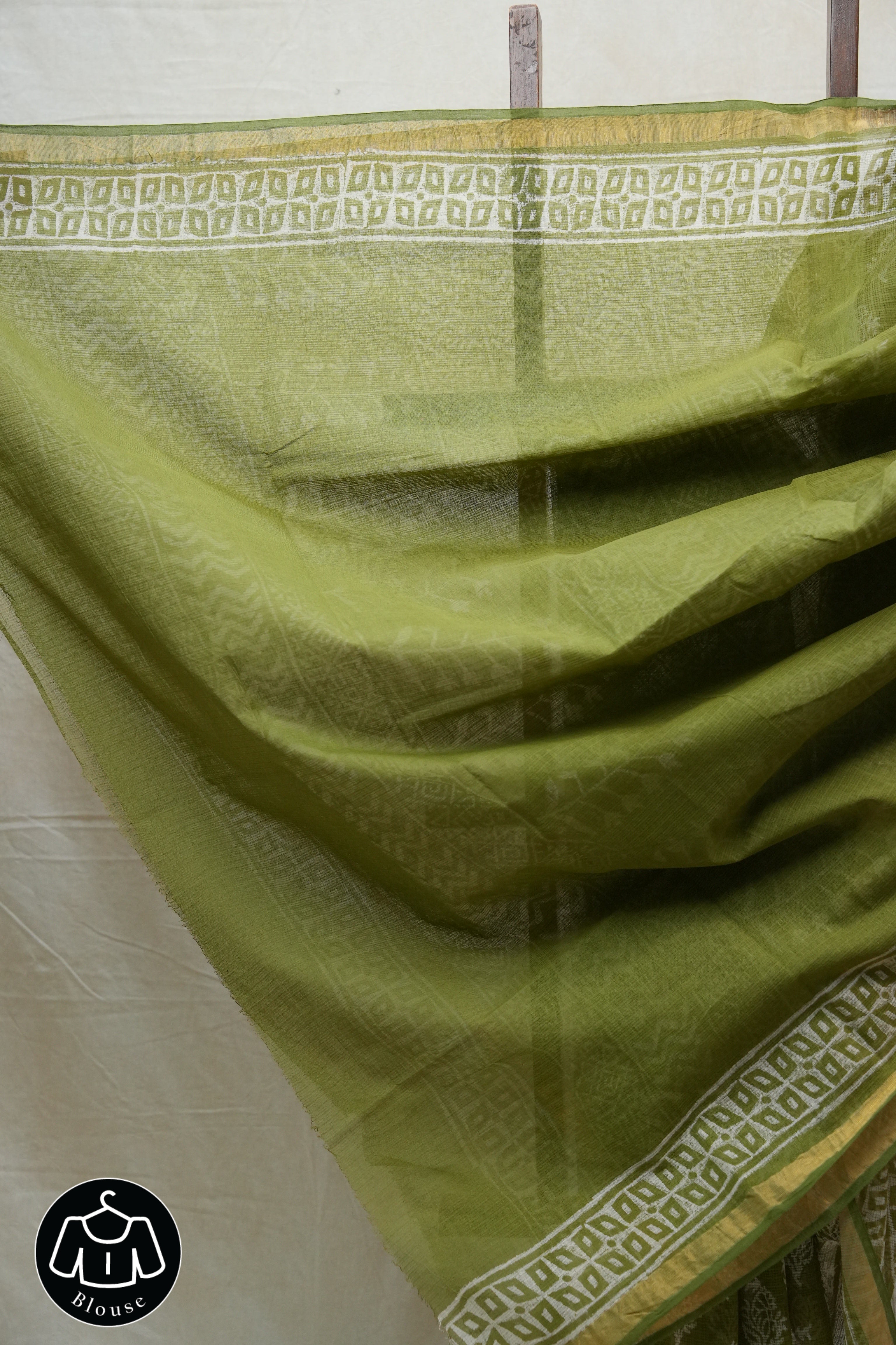 Green HBP Kota Doria Saree - SRGKDS153