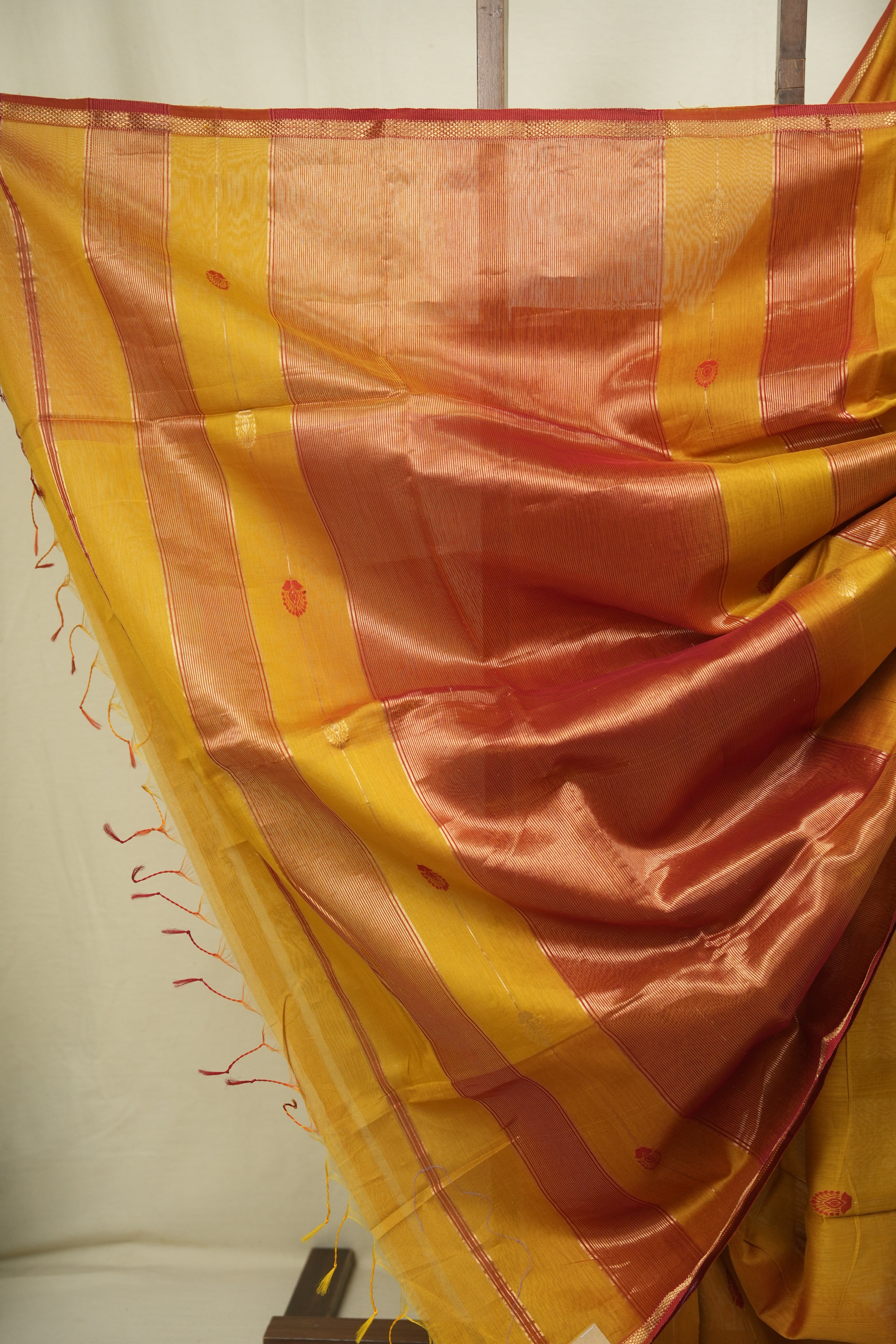 Mustard Maheshwari Saree - SRMMS1318