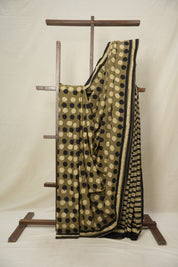 Black Olive Green HBP Cotton Saree - SRBOGCS2911
