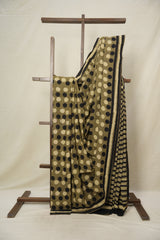Black Olive Green HBP Cotton Saree - SRBOGCS2911