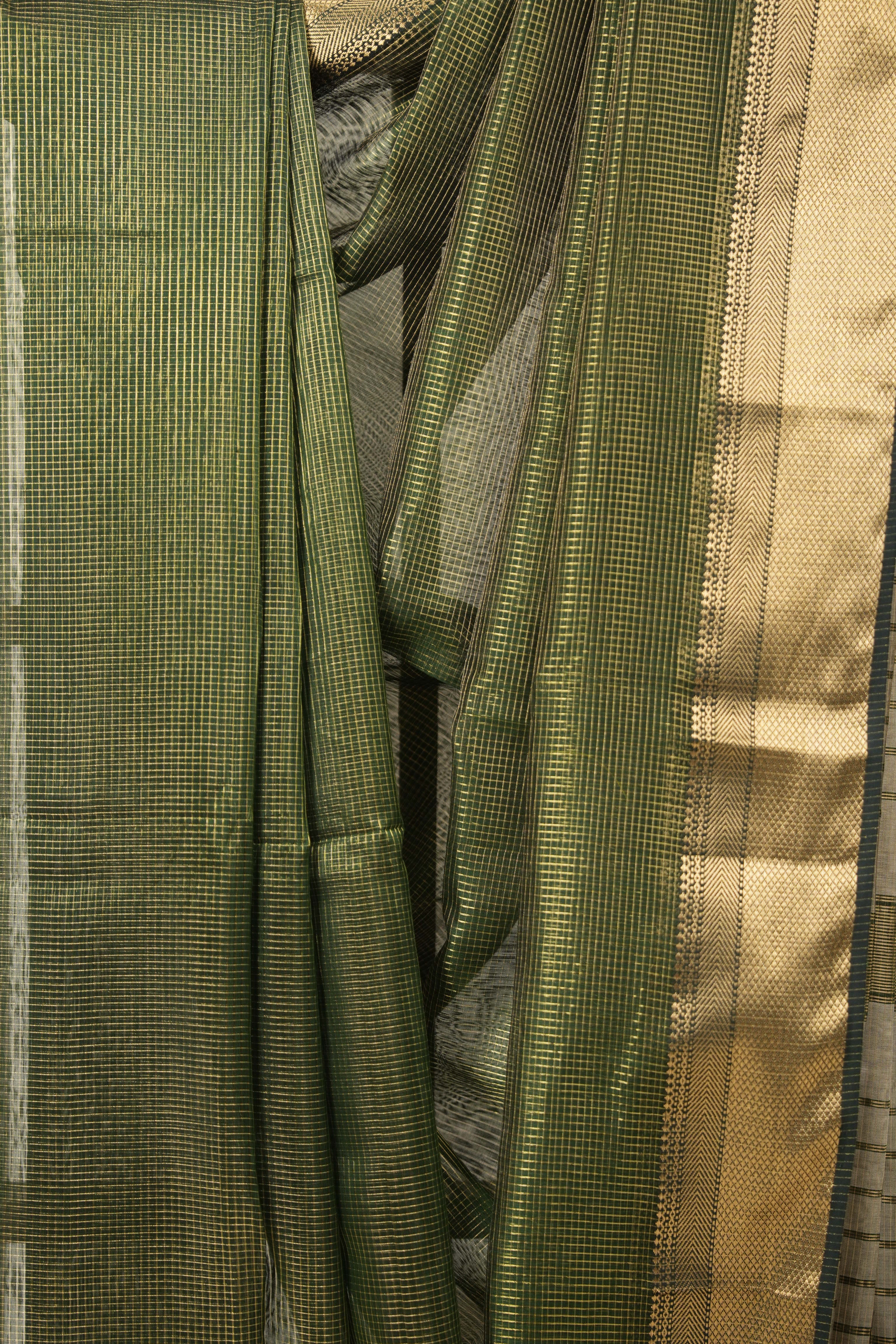 Green Maheshwari Tissue Saree - SRGMTS653