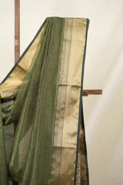Green Maheshwari Tissue Saree - SRGMTS653