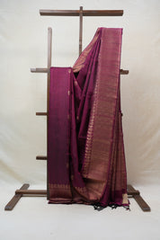 Plum Raw Silk Saree - SRPRSS680