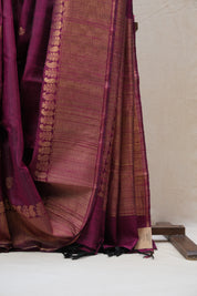 Plum Raw Silk Saree - SRPRSS680