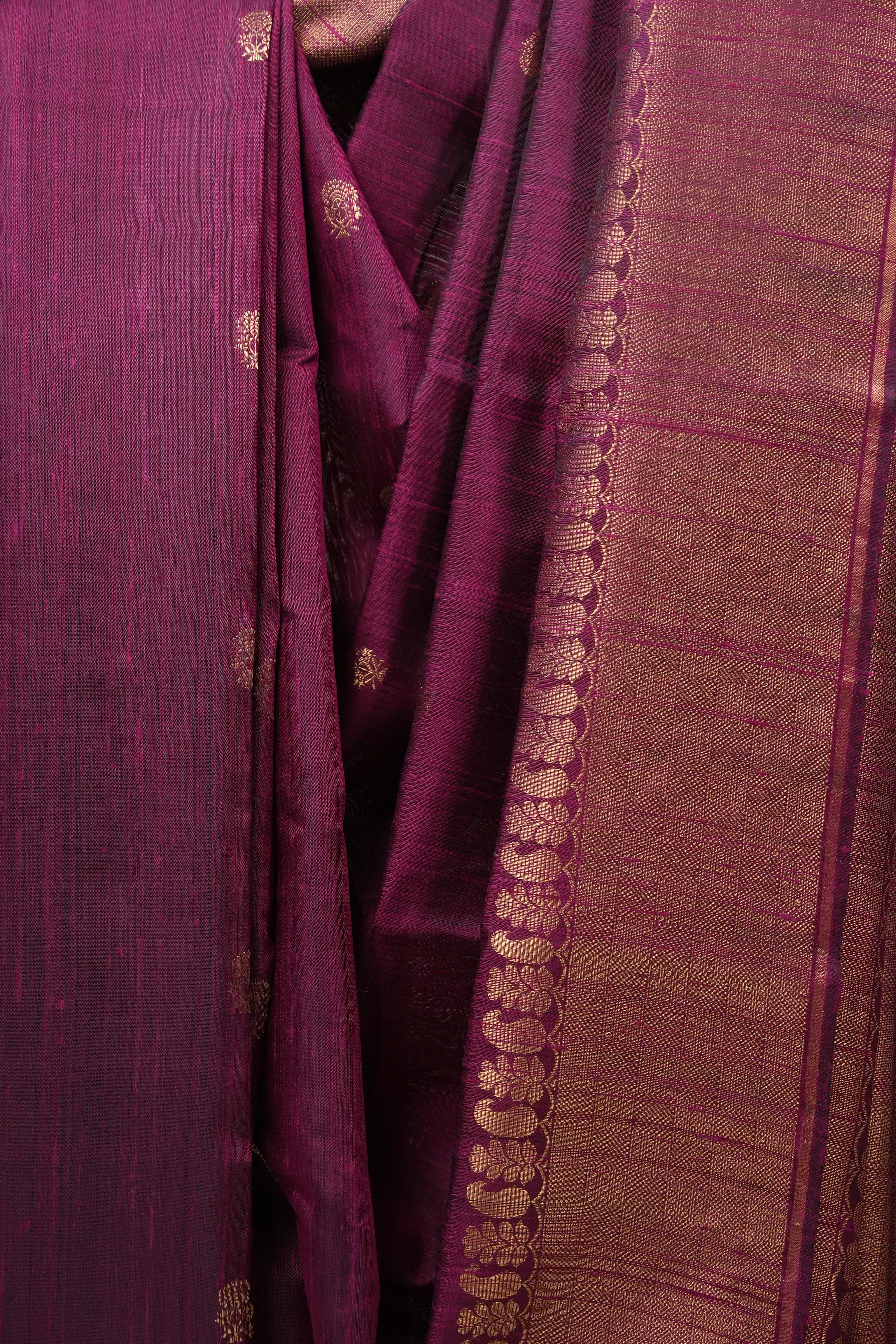 Plum Raw Silk Saree - SRPRSS680