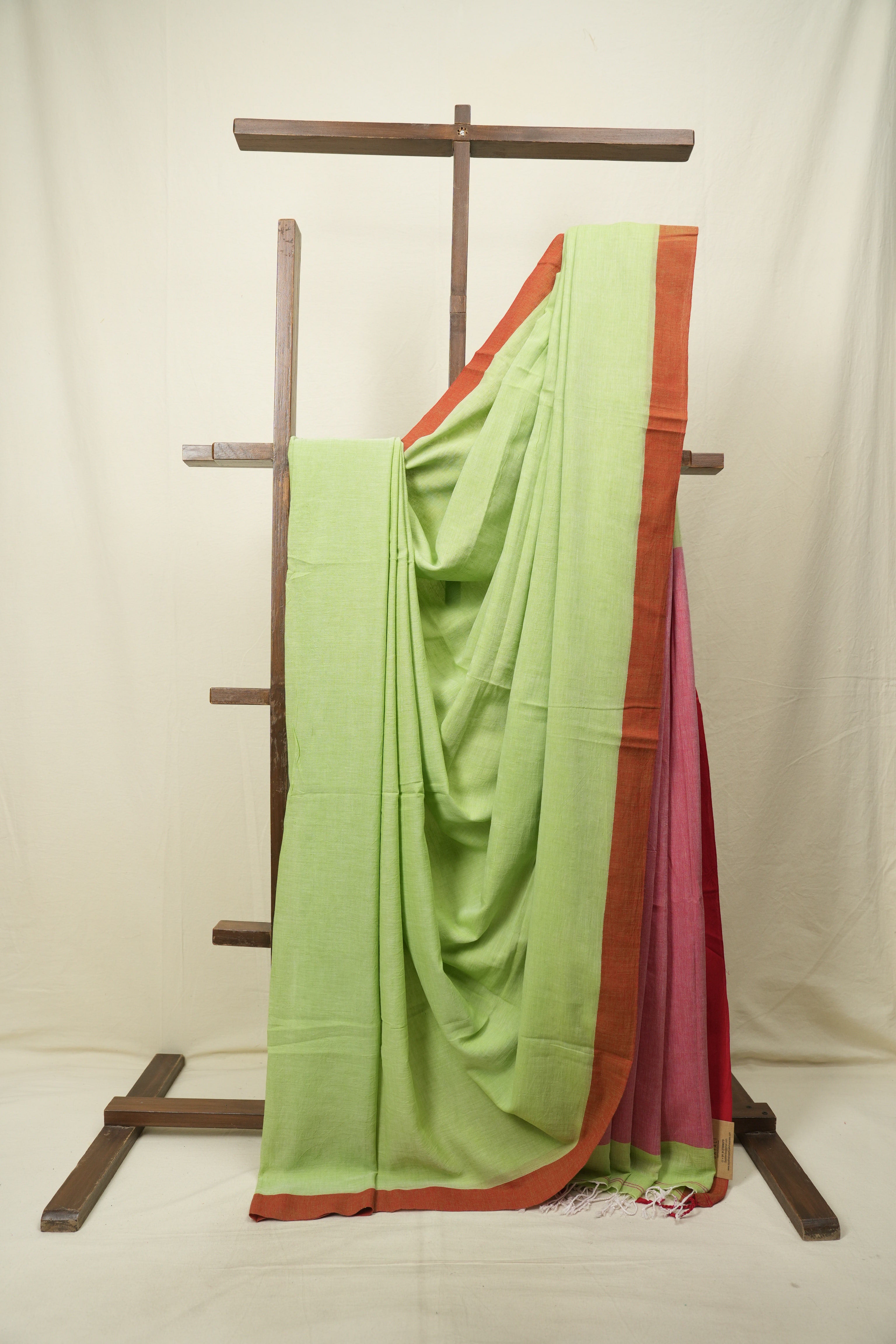 Pista Bengal Cotton Saree - SRPBCS187