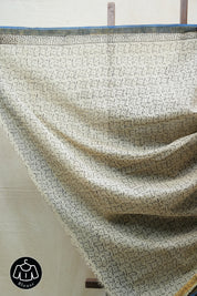 Blue-Cream HBP Kota Doria Saree - SRBCKDS157