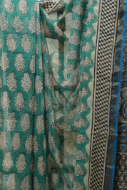 Green HBP Kota Doria Saree - SRGKDS156