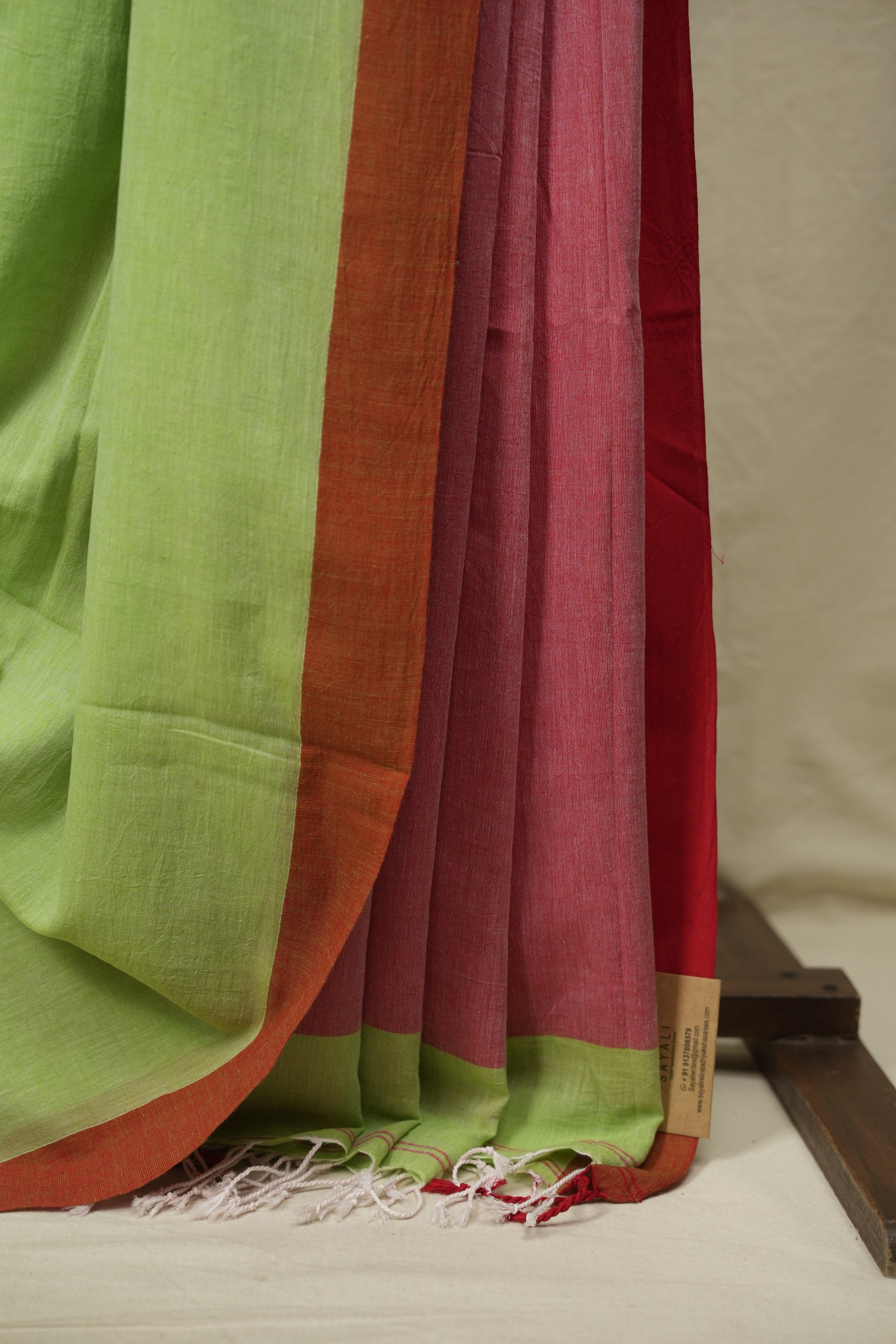 Pista Bengal Cotton Saree - SRPBCS187