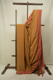 Mustard Cotton Ilkal Saree - SRMCIS1059