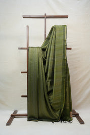Green Raw Silk Saree - SRGRSS657