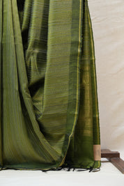 Green Raw Silk Saree - SRGRSS657