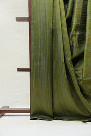 Green Raw Silk Saree - SRGRSS657