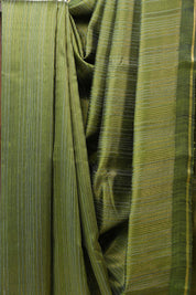 Green Raw Silk Saree - SRGRSS657