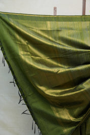 Green Raw Silk Saree - SRGRSS657