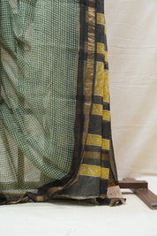 Green HBP Kota Doria Saree - SRGKDS149