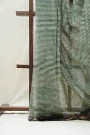 Green HBP Kota Doria Saree - SRGKDS149