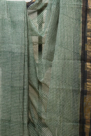 Green HBP Kota Doria Saree - SRGKDS149