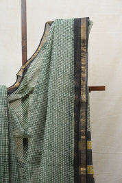 Green HBP Kota Doria Saree - SRGKDS149