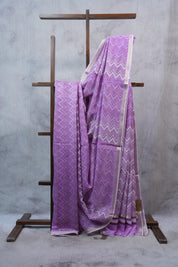 Lilac HBP Cotton Silk Saree With Chanderi Border - SRLCSS997