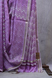 Lilac HBP Cotton Silk Saree With Chanderi Border - SRLCSS997