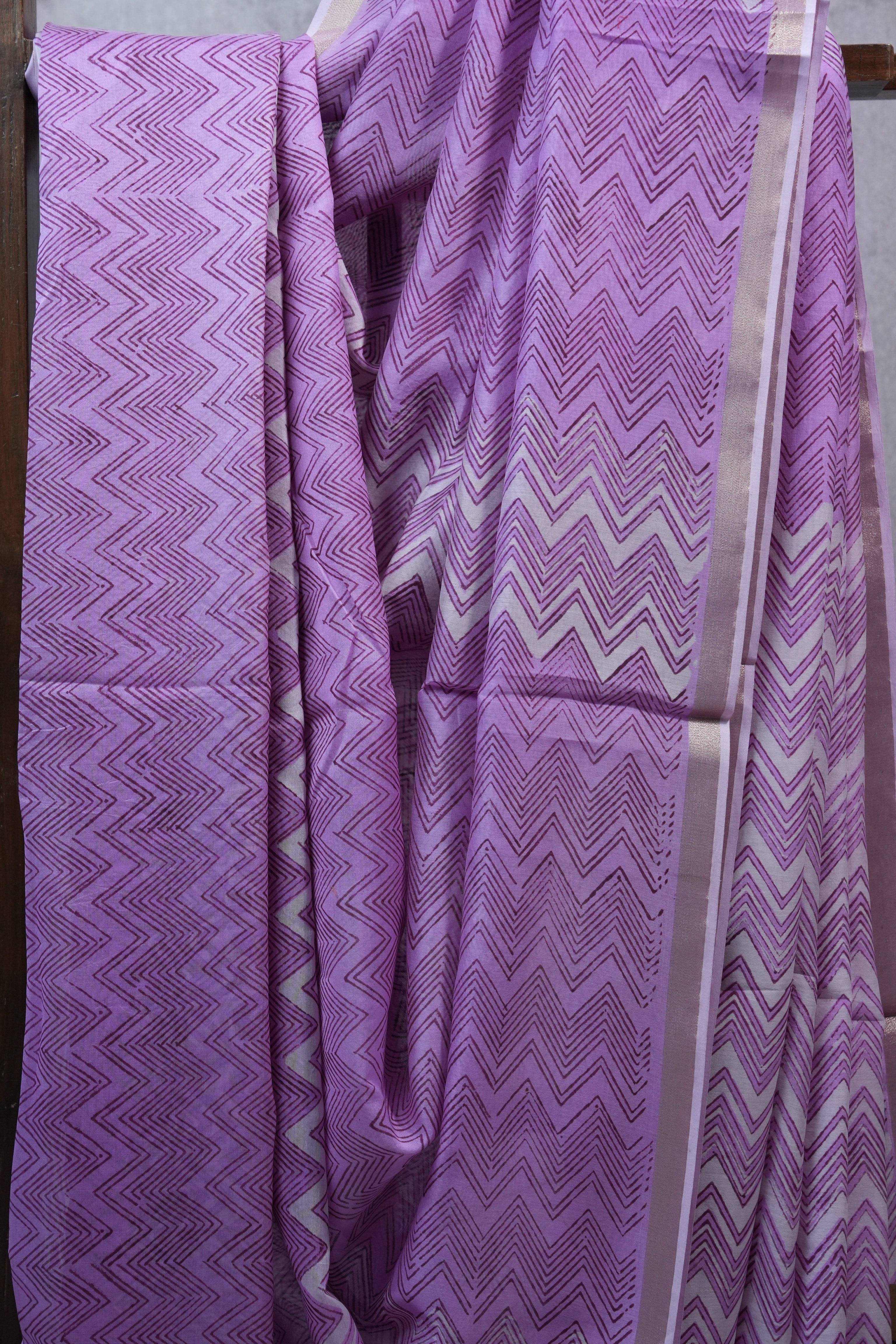 Lilac HBP Cotton Silk Saree With Chanderi Border - SRLCSS997