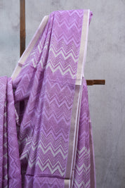 Lilac HBP Cotton Silk Saree With Chanderi Border - SRLCSS997