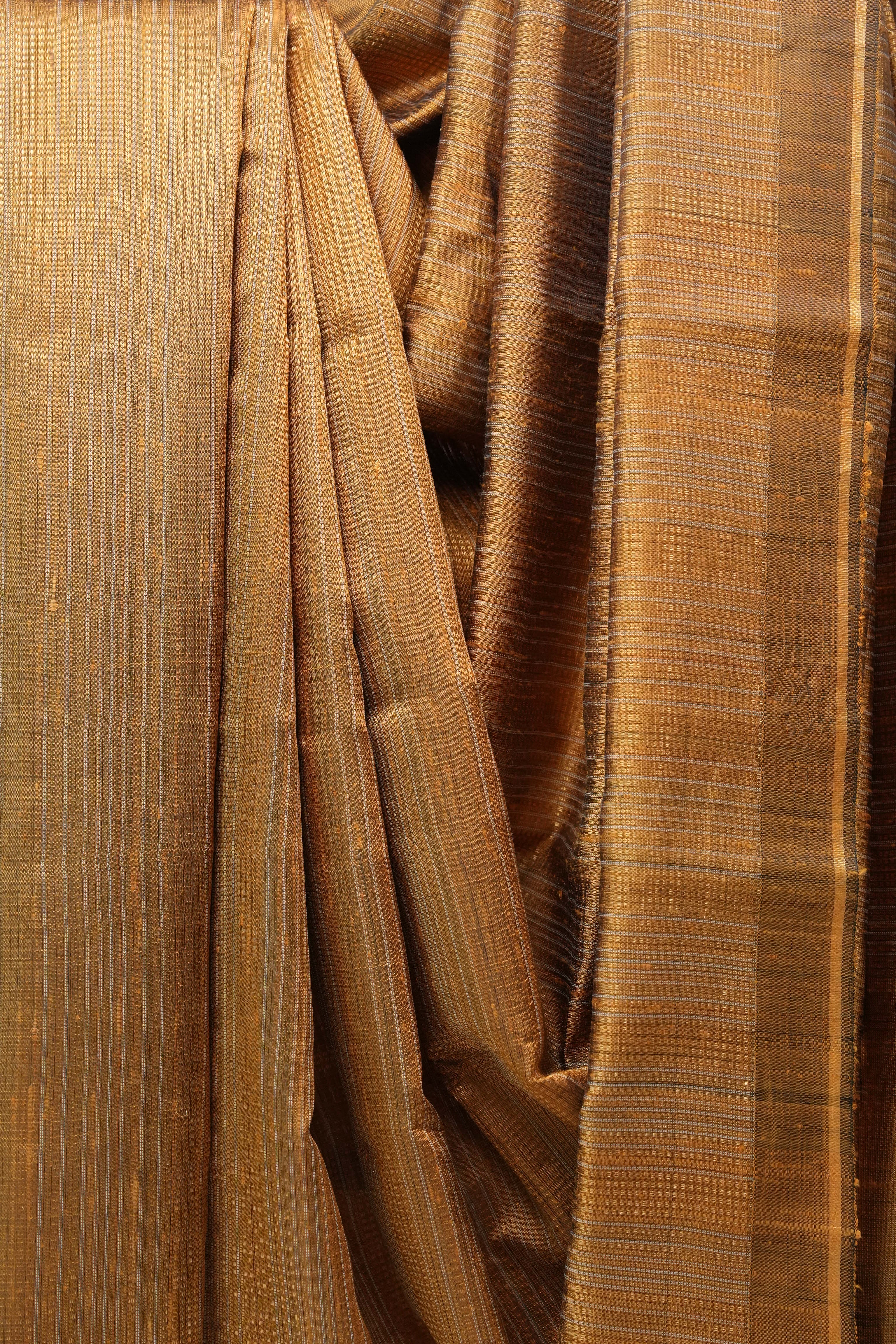 Golden Raw Silk Saree - SRGRSS662