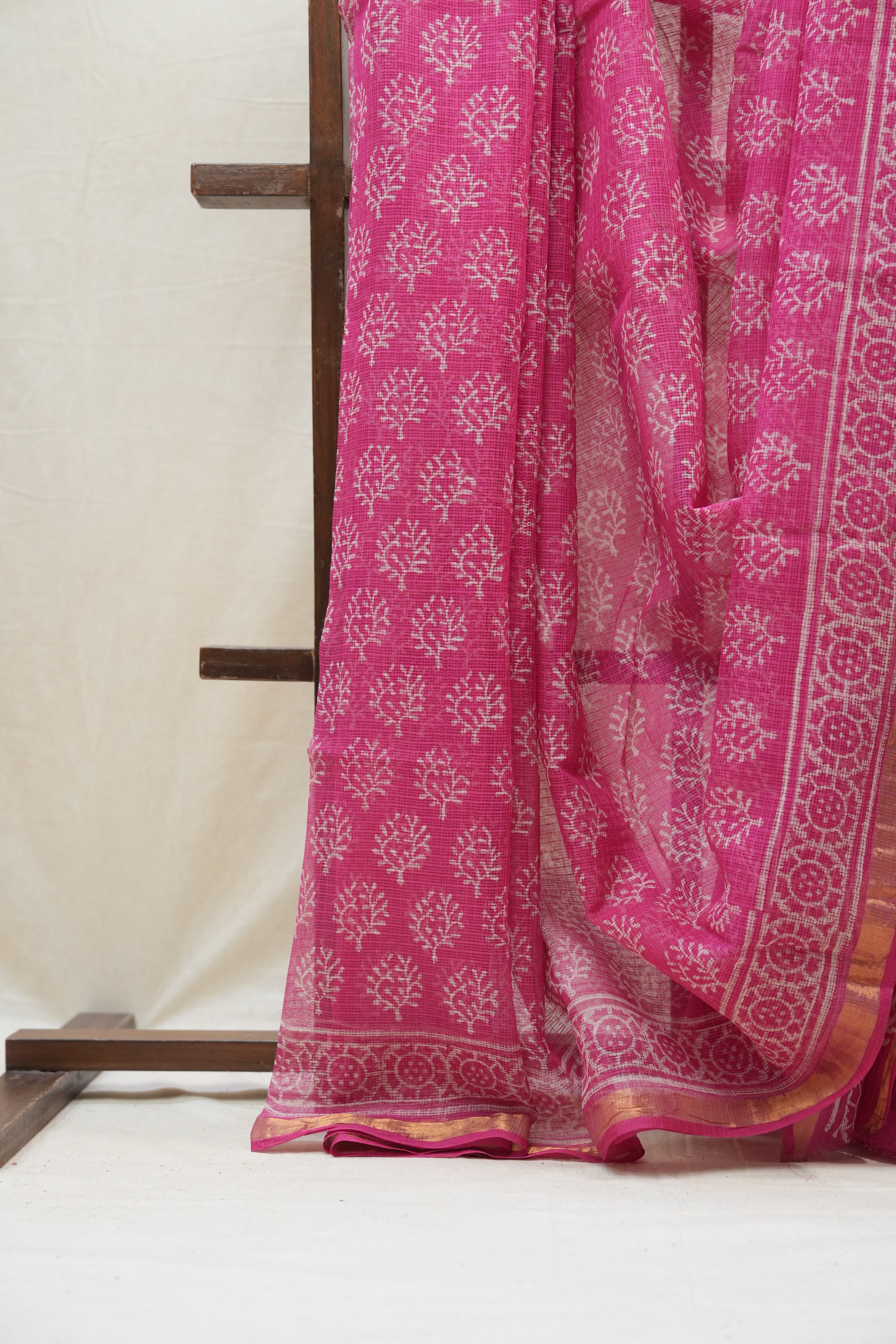Pink HBP Kota Doria Saree - SRPKDS146