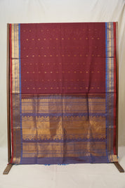 Maroon Gadwal Cotton Silk Saree - SRMGCSS142