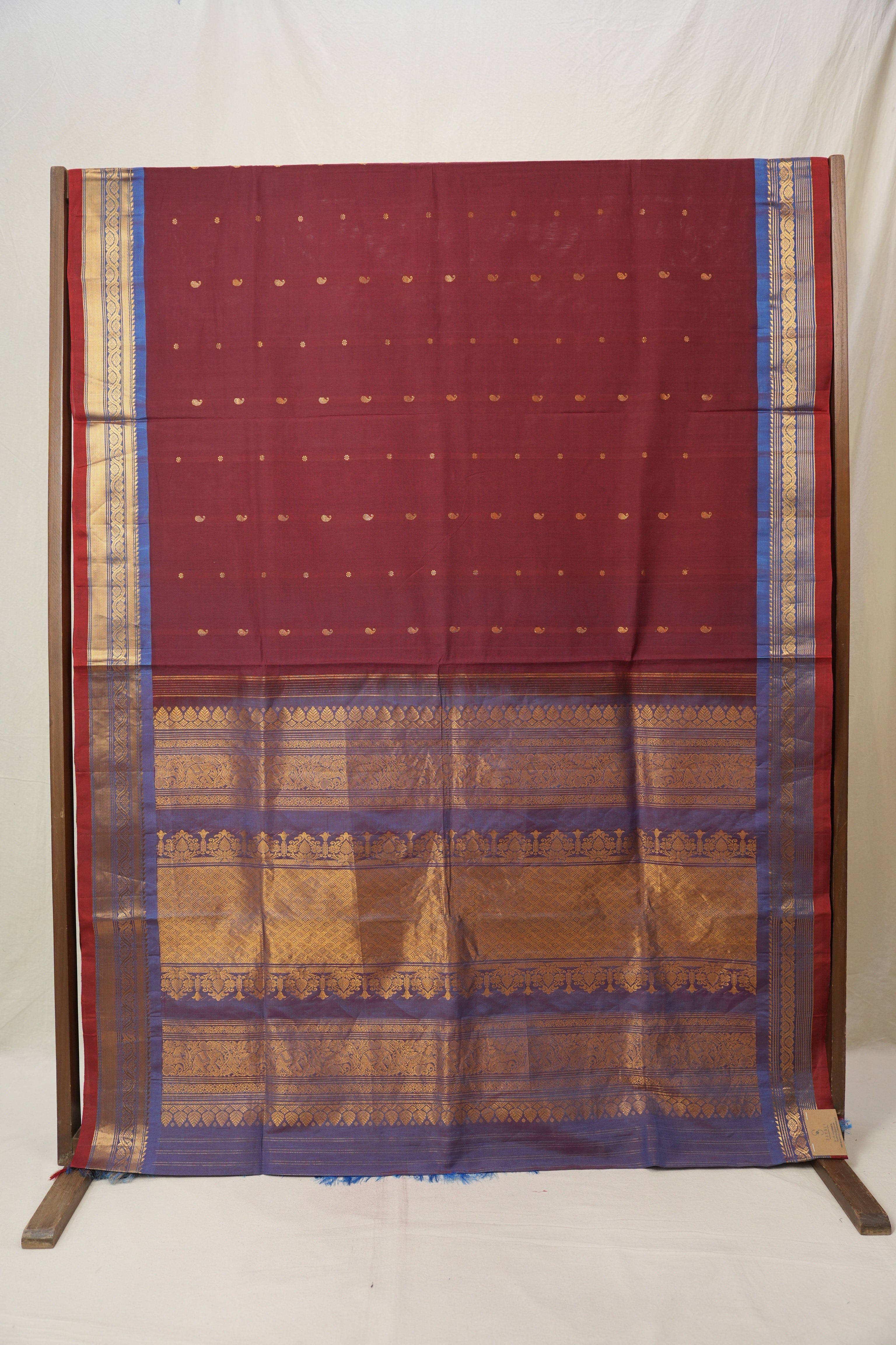 Maroon Gadwal Cotton Silk Saree - SRMGCSS142
