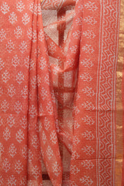 Orange HBP Kota Doria Saree - SROKDS145