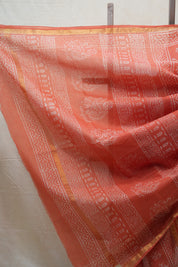 Orange HBP Kota Doria Saree - SROKDS145