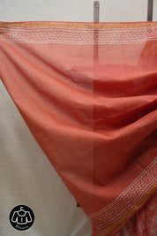Orange HBP Kota Doria Saree - SROKDS145