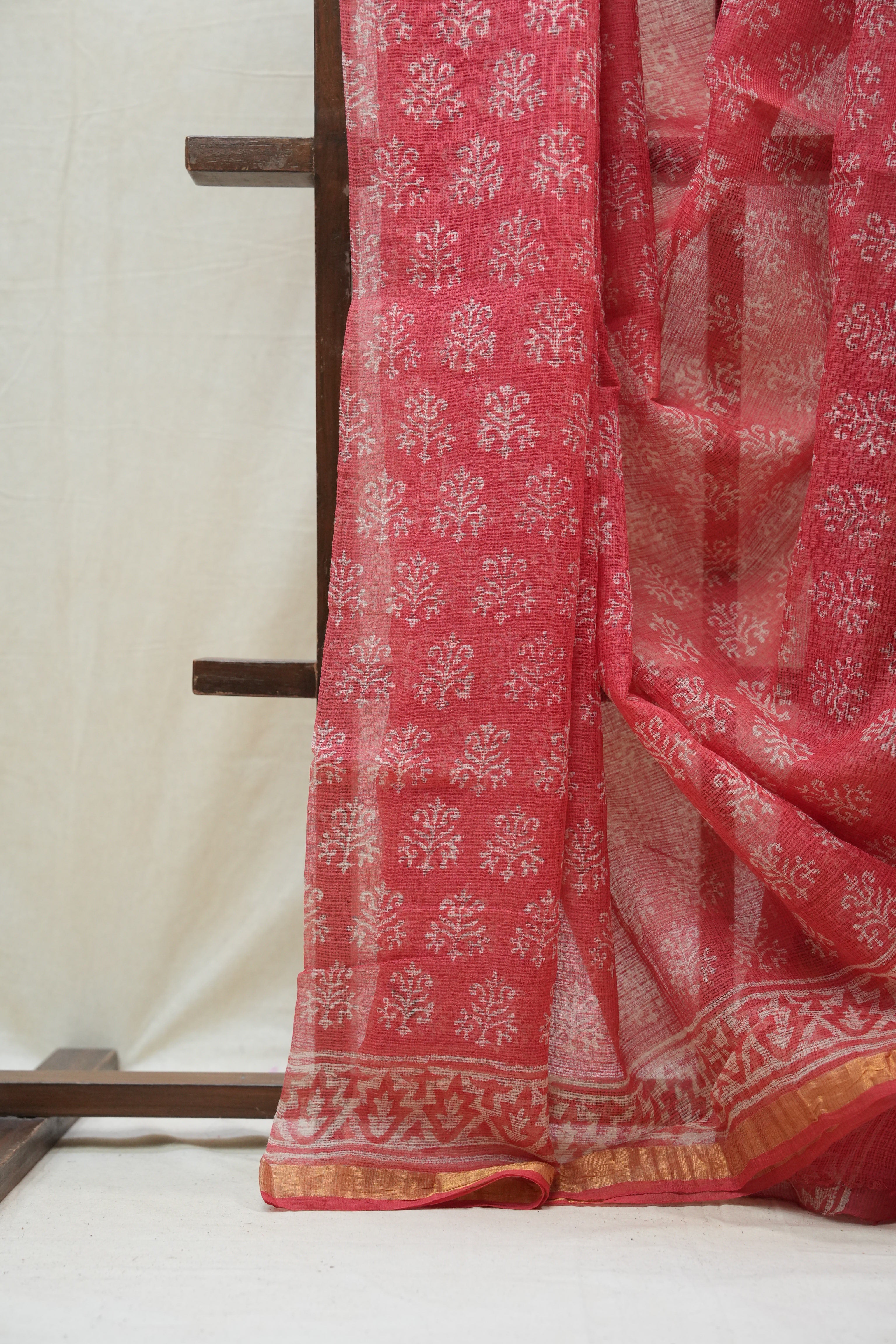 Red HBP Kota Doria Saree - SRRKDS144