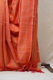 Orange Raw Silk Saree - SRORSS666