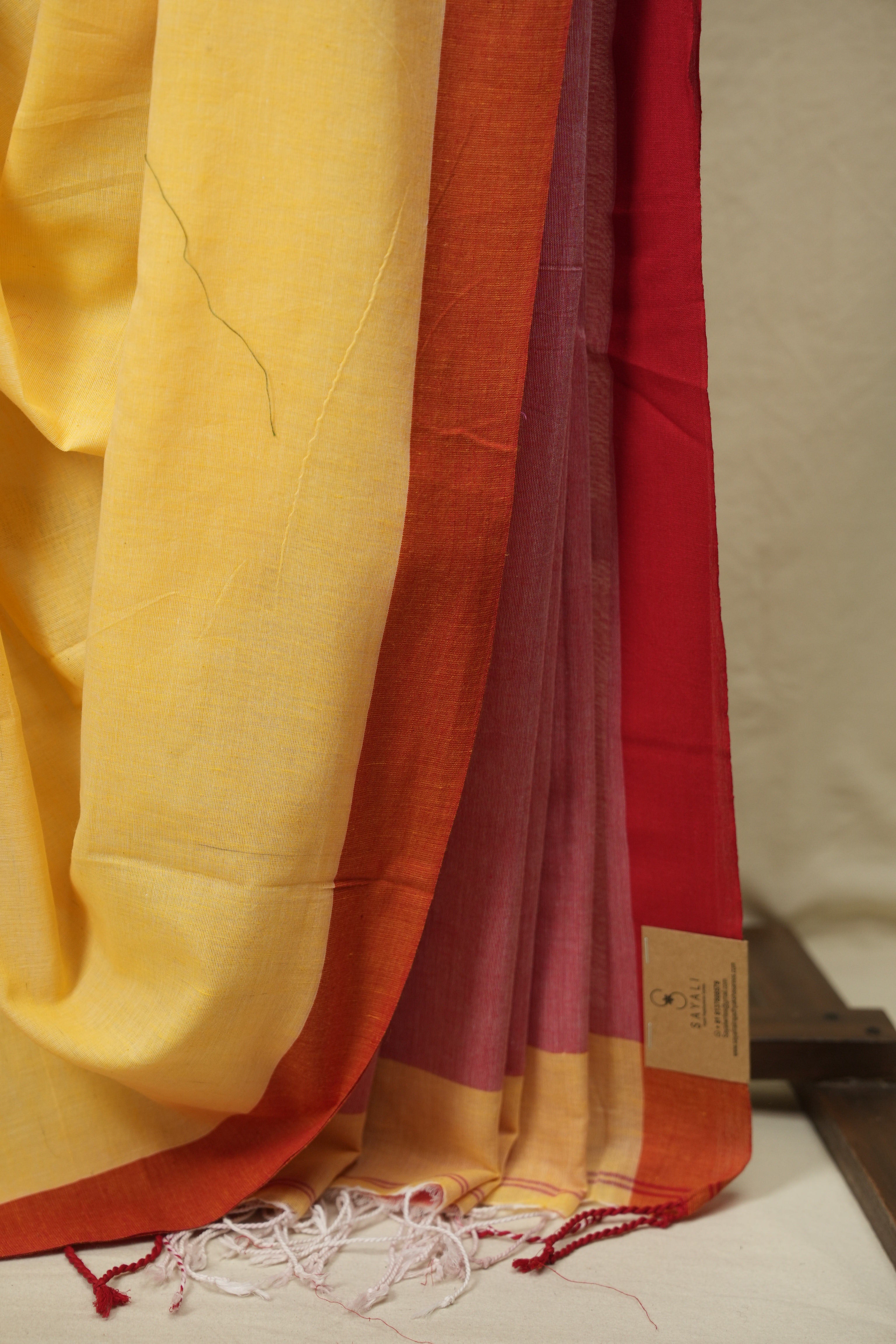 Yellow Bengal Cotton Saree - SRYBCS194