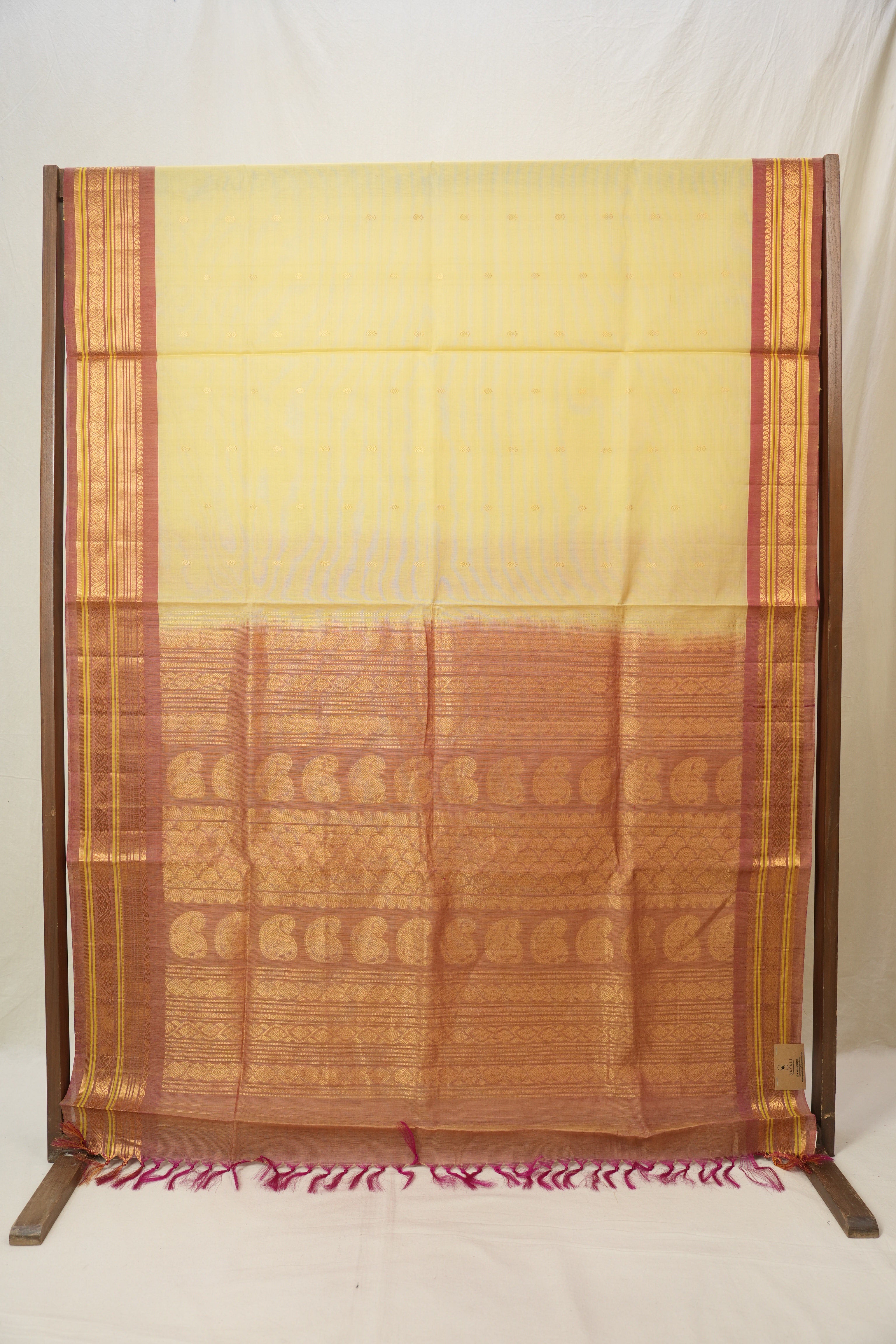Lime Yellow Gadwal Cotton Silk Saree - SRLYGCSS150