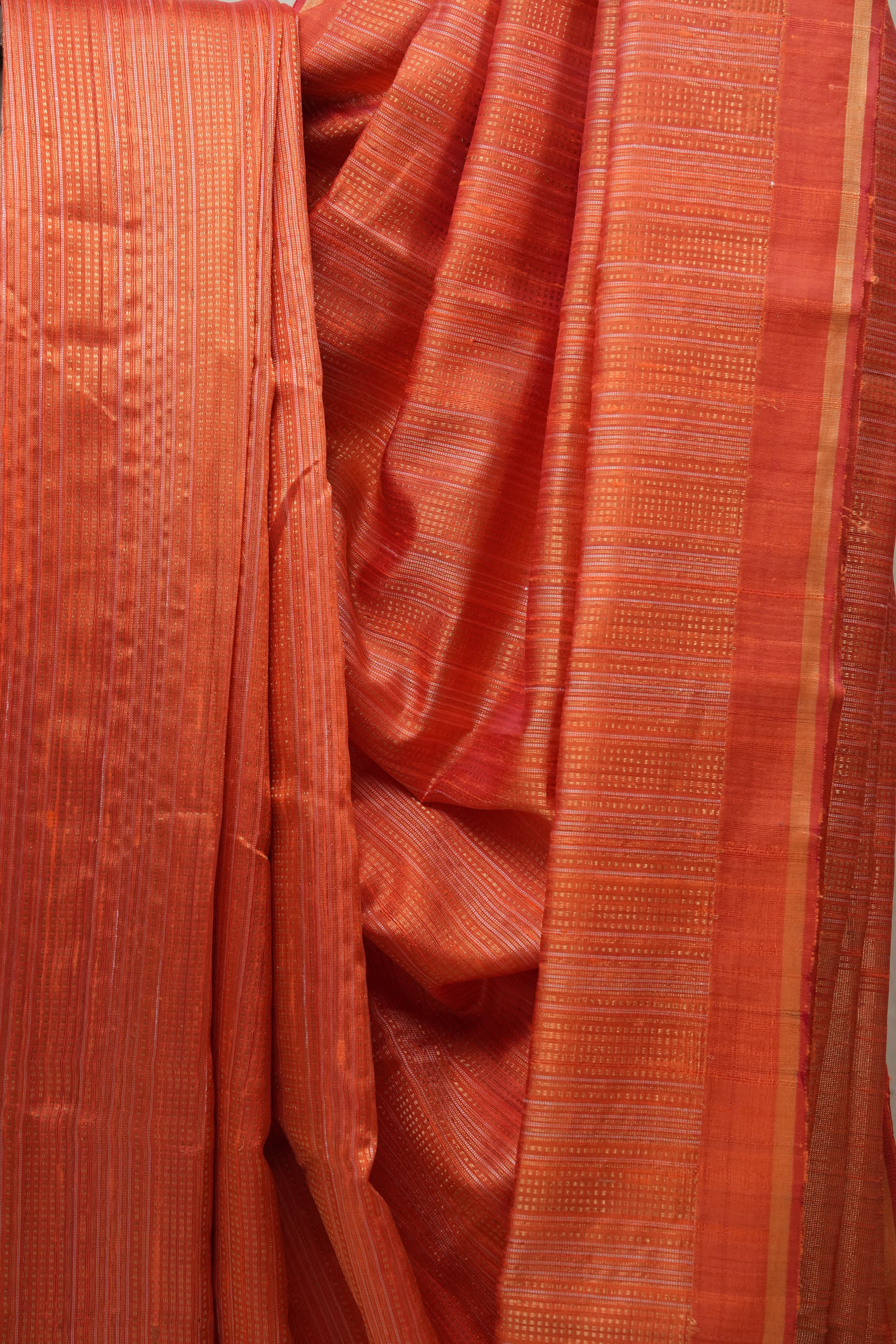 Orange Raw Silk Saree - SRORSS666